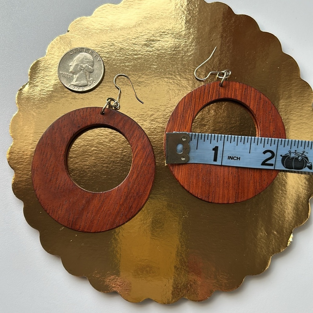Beautiful Cherry Wood Earrings - Picture 3 of 4